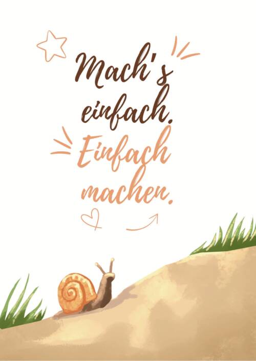 Postkarte Schnecke – Einfach machen