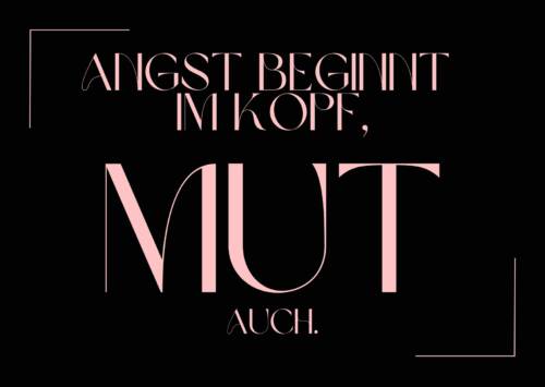 Postkarte Angst beginnt im Kopf ...