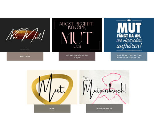 Postkartenset „Nur Mut“ (5 Stück)